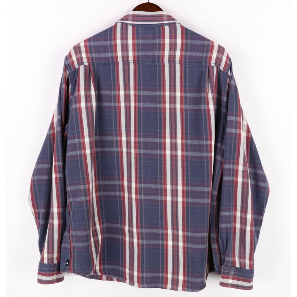 American Giant Button Front Shirt Mens XL Blue Red Plaid Long Sleeve Work USA - Picture 3 of 7